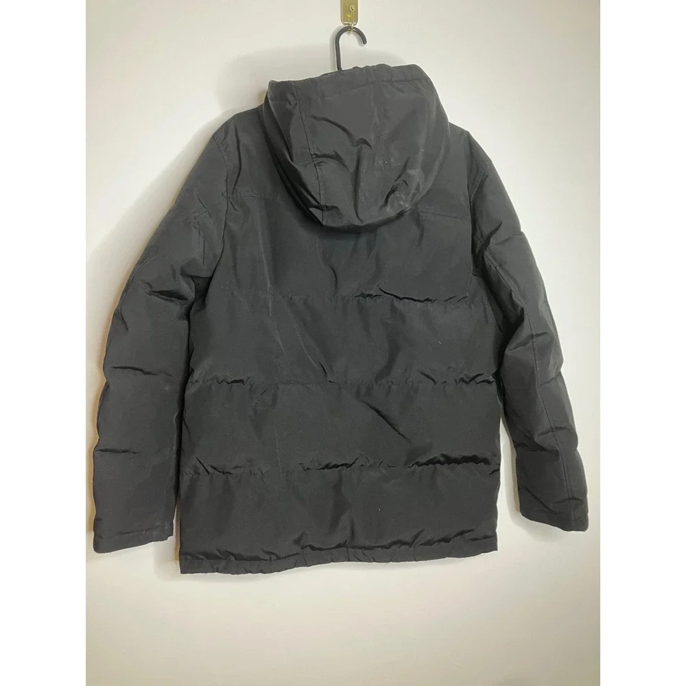 Levi's Hooded Parka Jacket Mens Medium Black Good Arctic Cloth Quilted Puffer